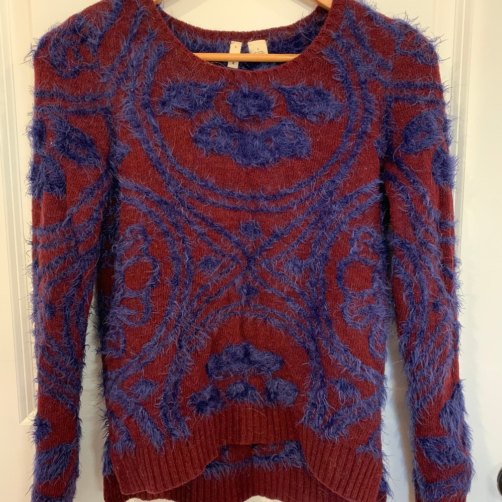 Anthro Moth Fuzzy Eyelash Sweater  Size: S
